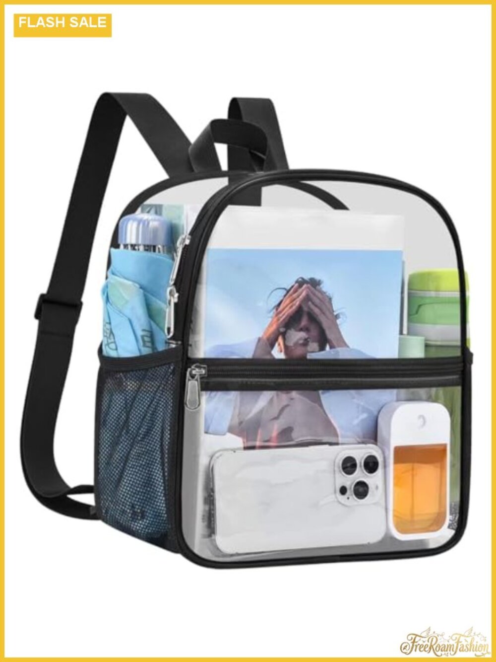 Clear Backpack Stadium Approved 12x11x6 Waterproof PVC